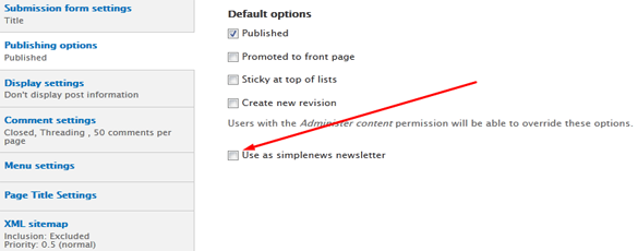 Use as simplenews newsletter
