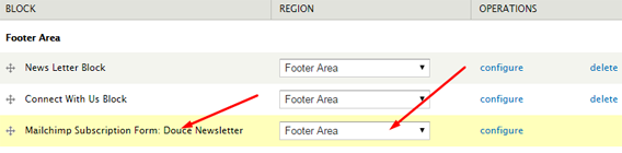 Assign mailchimp block