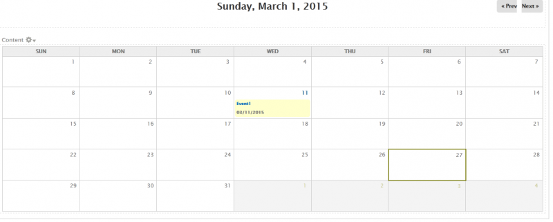 Calender result