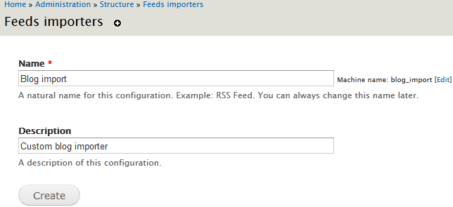 Create blog importer