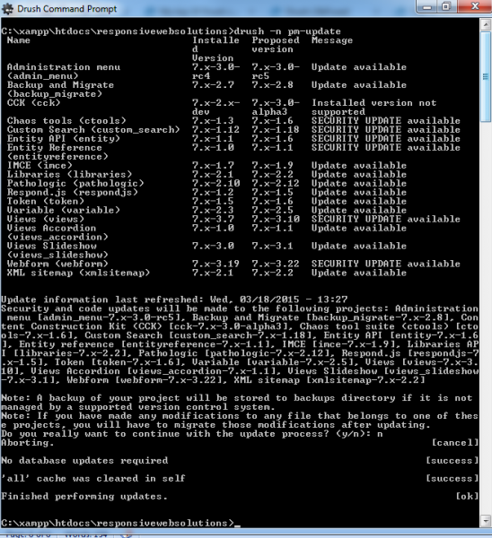 View the update status of module image