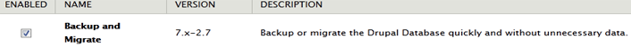 Enable Backup module