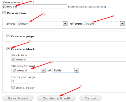 Jcarousel format view