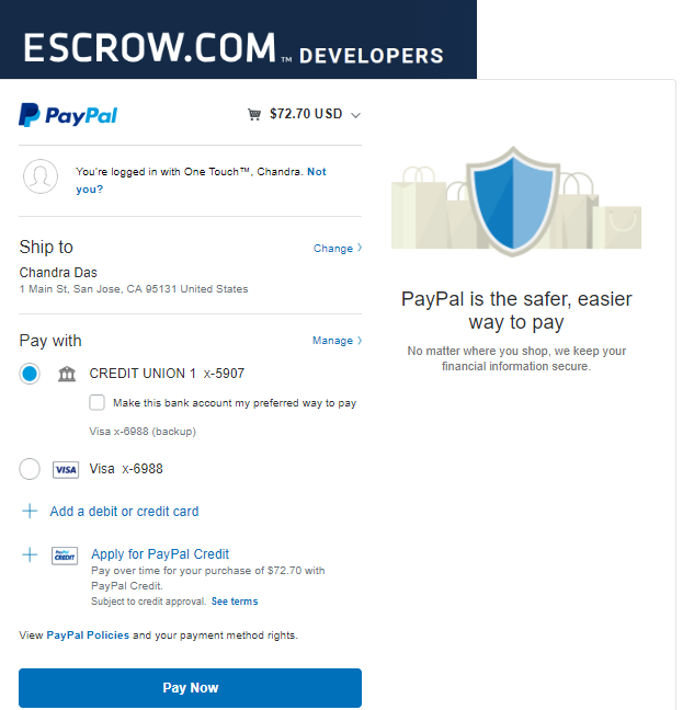 paypal process