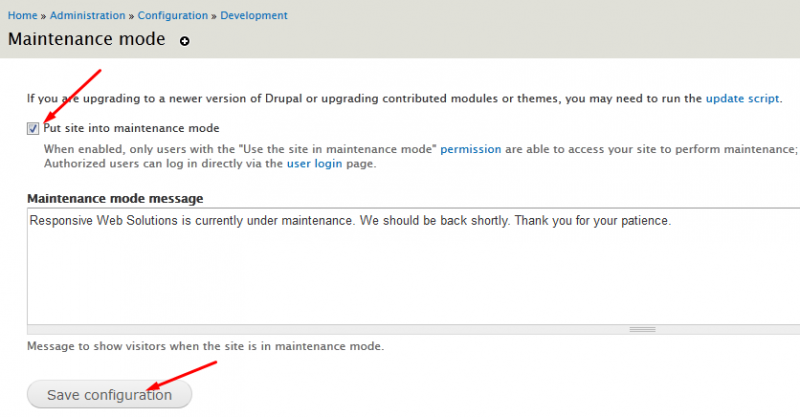 Put site in maintenance Image