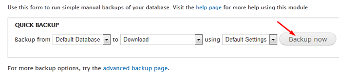 Quick backup