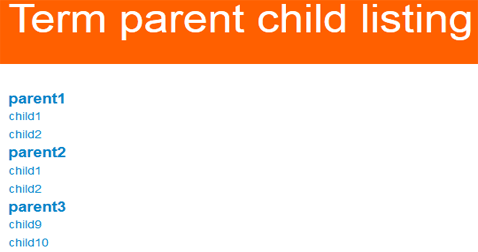Term Parent Child On page 